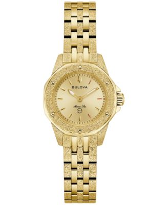 Женские часы Bulova Marine Star Series A Marc Anthony с золотым браслетом из нержавеющей стали, 35 мм, золото