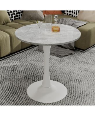 Журнальный/обеденный стол Streamdale Furniture из белого мрамора в стиле модерн середины века (на 2-4 персоны)