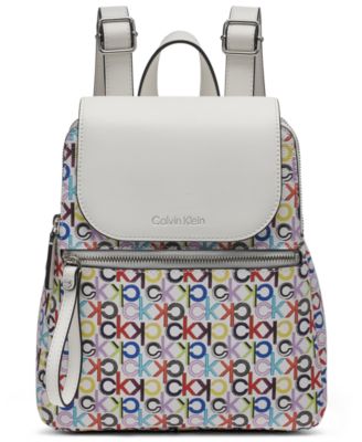 Фирменный рюкзак Calvin Klein Garnet с тремя отделениями белого цвета