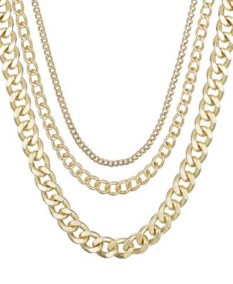 Многослойное ожерелье ADORNIA Gold Link золотое
