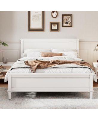 Деревянная кровать-платформа Streamdale Furniture середины века с изголовьем - Пружинный блок не требуется, размер Queen-Size