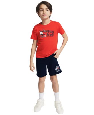 Футболка Tommy Hilfiger для мальчиков от 2 до 7 лет Flag Fresh с коротким рукавом красного цвета