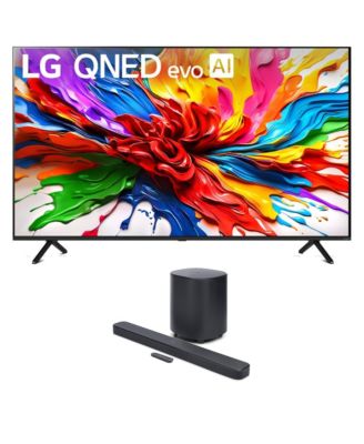 LG 65QNED92AUA 65-дюймовый 4K QNED Mini LED телевизор evo AI Smart TV с аудиосистемой JBL BAR-500-MK2 Dolby Atmos (2025) черный