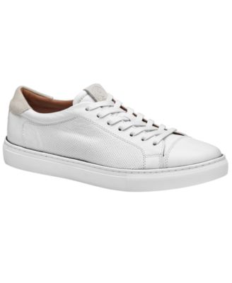 Мужские кроссовки Johnston & Murphy Luther с перфорацией на шнуровке до пят белого цвета