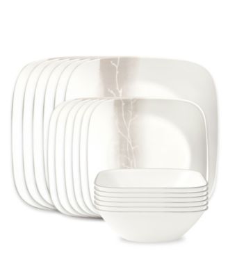 Corelle Vitrelle Studio Квадратная Блуждающая роща, 18 шт. Набор посуды, сервиз на 6 персон