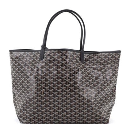 Подержанная сумка Goyard GM Saint Louis из холста с покрытием черного цвета