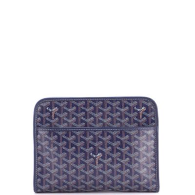 Бывшая в употреблении сумка для туалетных принадлежностей Goyard MM Jouvence из полотна с покрытием синего цвета