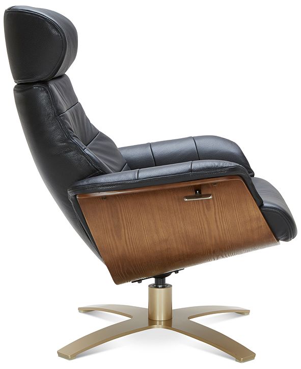 Furniture Annaldo Leather Swivel Chair & Reviews Furniture Macy's