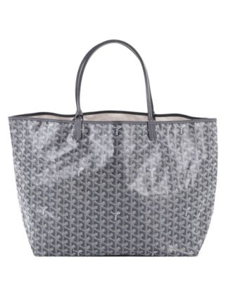 Подержанная сумка Goyard GM Saint Louis Tote из серого холста с покрытием, бывшая в употреблении