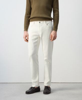 Мужские джинсы Mango Slim Fit Ultra Soft Touch Patrick белого цвета