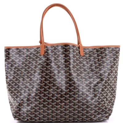 Подержанная сумка Goyard GM Saint Louis из холста с покрытием черного цвета