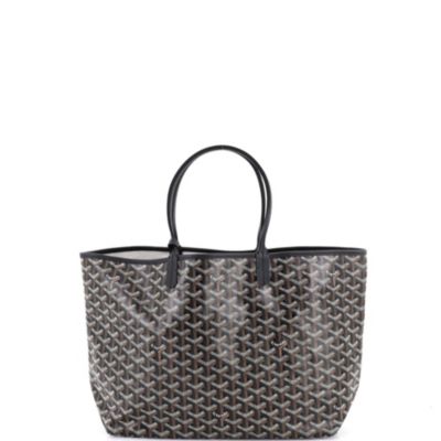 Подержанная сумка Goyard PM Saint Louis из холста с покрытием черного цвета