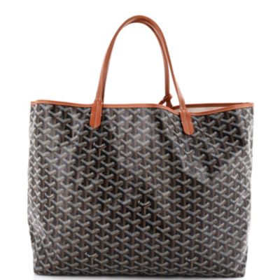Подержанная сумка Goyard GM Saint Louis из холщового материала с покрытием коричневого цвета
