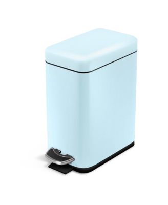 Компактное мусорное ведро Home Zone Living объемом 1,3 галлона из нержавеющей стали с нажимной педалью и мягко закрывающейся крышкой