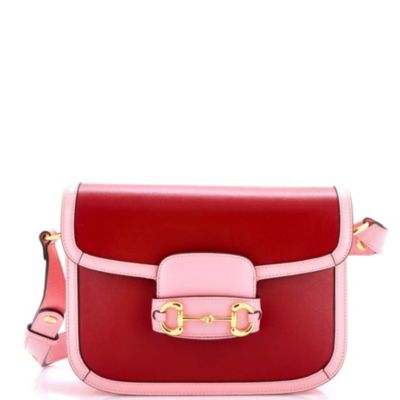 Бывшая в употреблении сумка Gucci Small Horsebit 1955 года выпуска, кожаная, красная