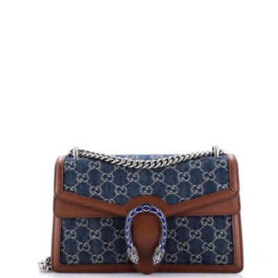 Бывшая в употреблении маленькая сумка Gucci Dionysus синего цвета из джинсовой ткани GG