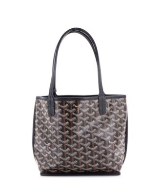 Бывшая в употреблении реверсивная сумка Goyard Mini Anjou из холста с покрытием черного цвета