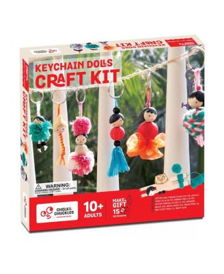Набор для творчества YOBTOP Keychain Dolls Craft Kit - 15 брелков с помпонами и кисточками своими руками, ленты и бусины, иллюстрированное руководство, Творческое занятие для детей в возрасте от 6 до 12 лет без цвета