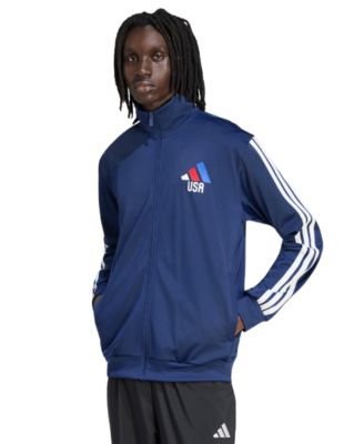 мужская спортивная куртка adidas для чемпионата мира по футболу FIFA 2026 в США синего цвета