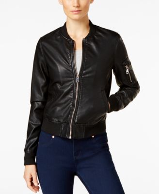 girls leather bomber jacket