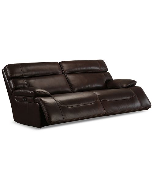 Furniture Closeout Barington 85 Leather Sofa With 2 Power Recliners Power Headrests And Usb Power Outlet Reviews Furniture Macy S