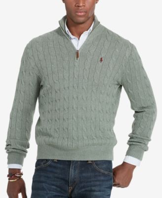 Cable-Knit Mock Neck Sweater 