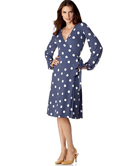 O Oscar Matte Jersey Polka-Dot Wrap Dress