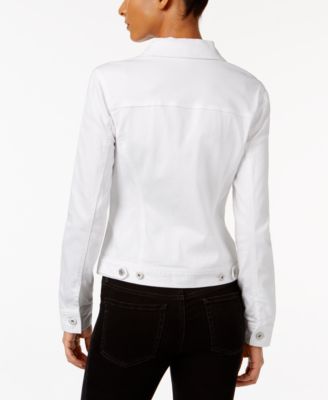 macy's white denim jacket
