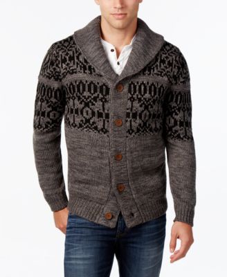 fair isle cardigan men