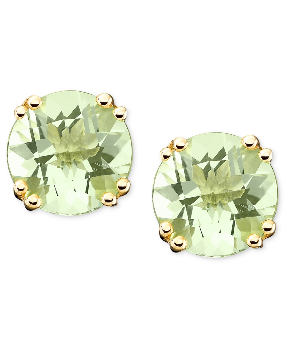 14k Gold Earrings, Green Quartz Stud (3 1/4 ct. t.w.)   Earrings