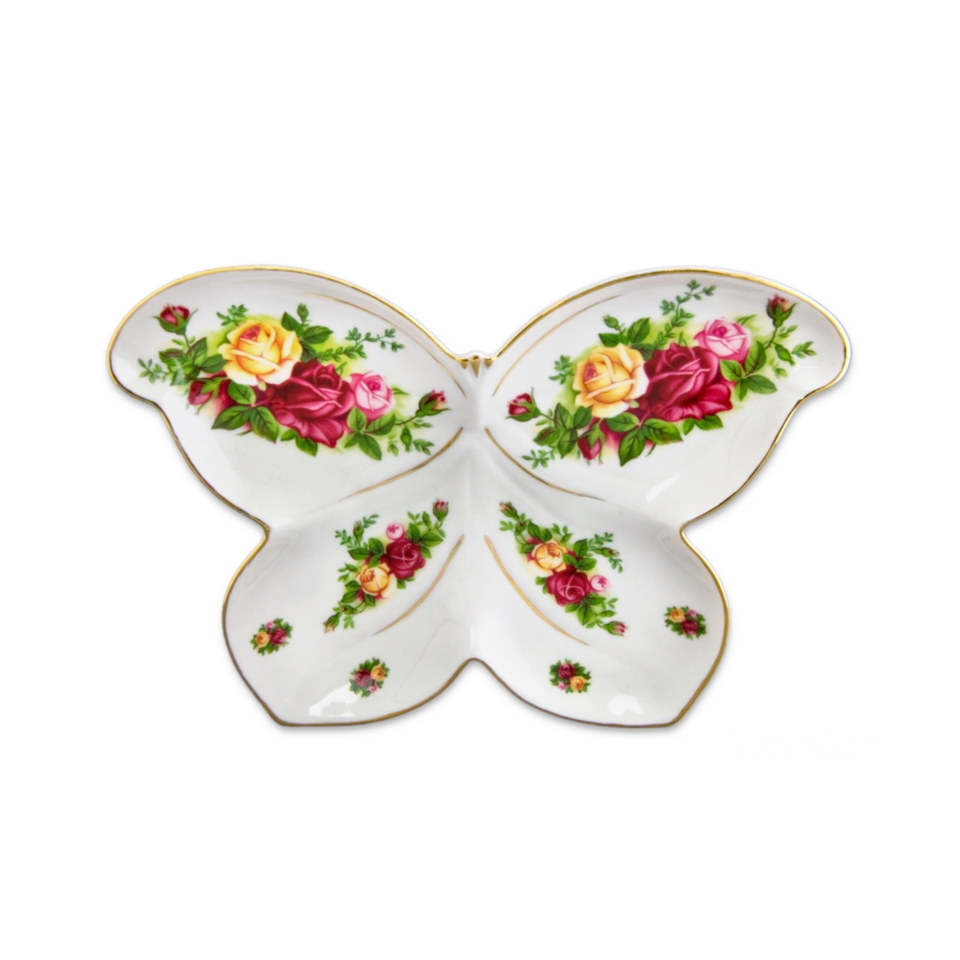   Albert Dinnerware, Old Country Roses Butterfly Salt and Pepper Shakers