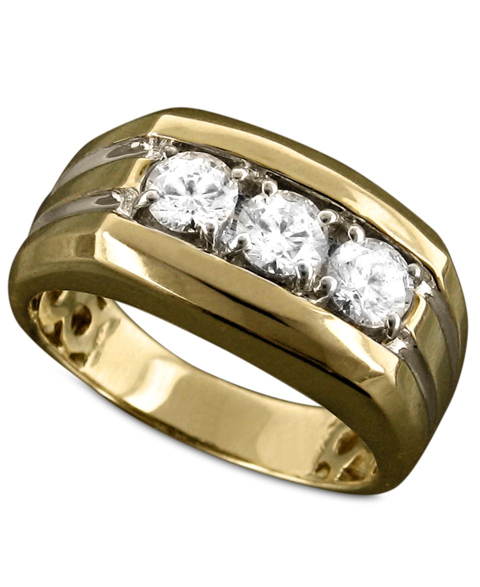 Mens 14k White Gold Diamond Band Ring (1 ct. t.w.)   Rings   Jewelry & Watches