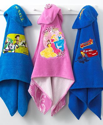 Disney Bath Towels, Hooded Kids Collection - Bathroom Accessories - Bed ...