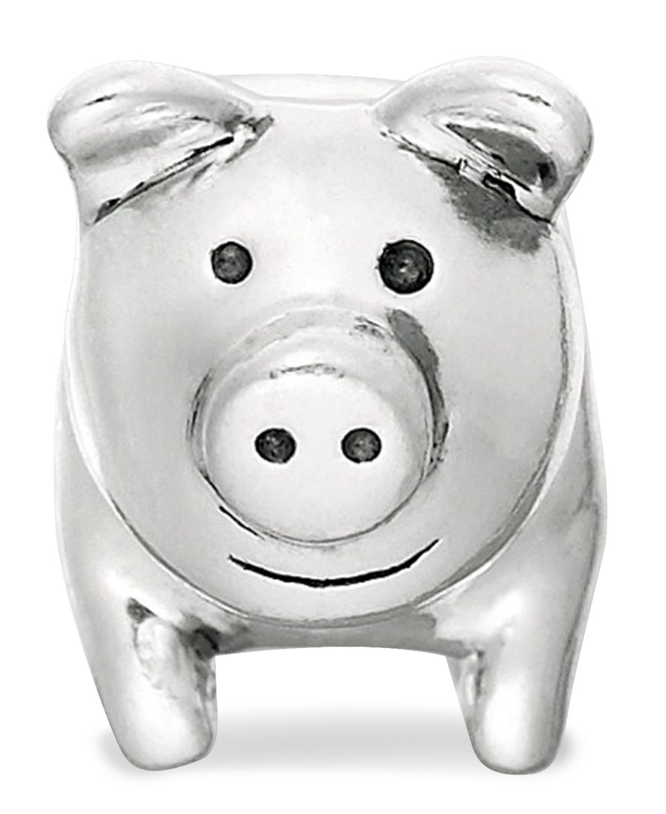 Donatella Charm, Sterling Silver Pig Bead