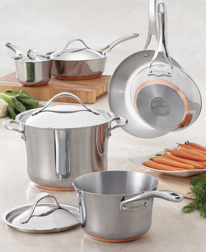 Anolon Nouvelle Copper Stainless Steel 10 Piece Cookware Set & Reviews Anolon Nouvelle Copper Stainless Steel 10 Piece Cookware Set