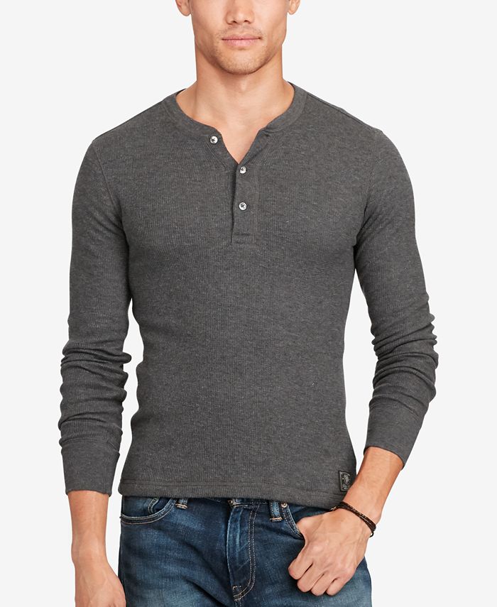 Polo Ralph Lauren Men's Waffle-Knit Henley & Reviews - T-Shirts - Men ...