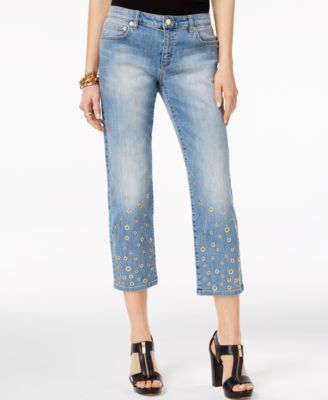embellished cropped jeans