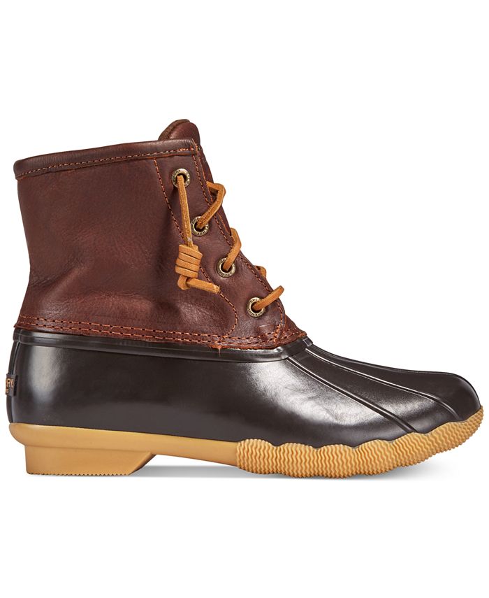 sperry saltwater duck boots tan brown
