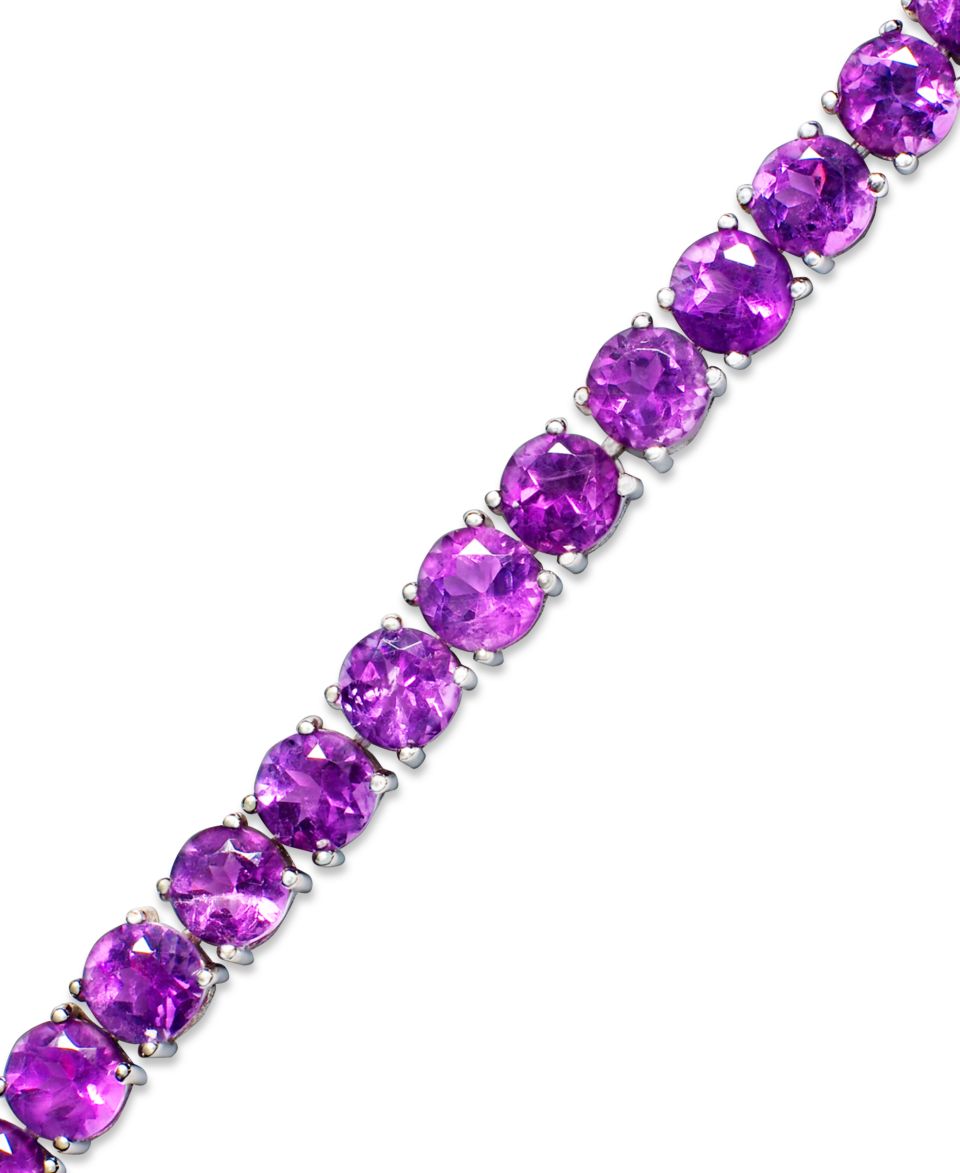 Sterling Silver Bracelet, Amethyst (4 ct. t.w.) and Diamond Accent