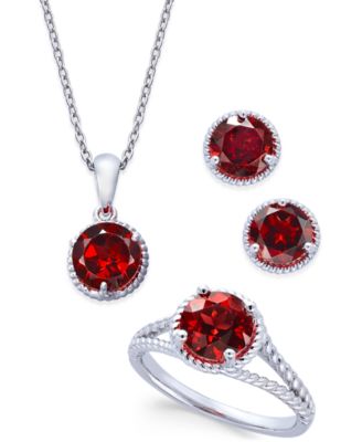 macys garnet earrings