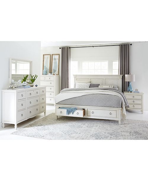 Furniture Sag Harbor White Bedroom Furniture Collection 3 Piece Set Storage Queen Platform Bed Dresser Nightstand Reviews Furniture Macy S