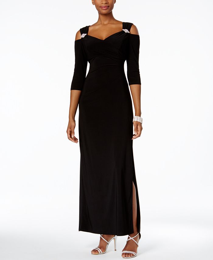 cold shoulder gown design