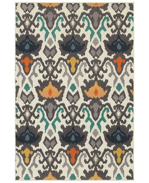 Jhb Design Closeout Soleil Ikat 9 10 X 12 10 Indoor Outdoor Area Rug Reviews Rugs Macy S