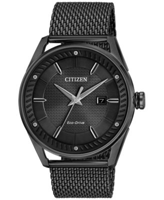 Мужские часы Citizen Drive от Citizen Eco-Drive с черным сетчатым браслетом из нержавеющей стали 42 мм