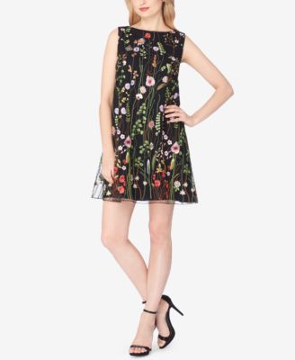 floral embroidered shift dress