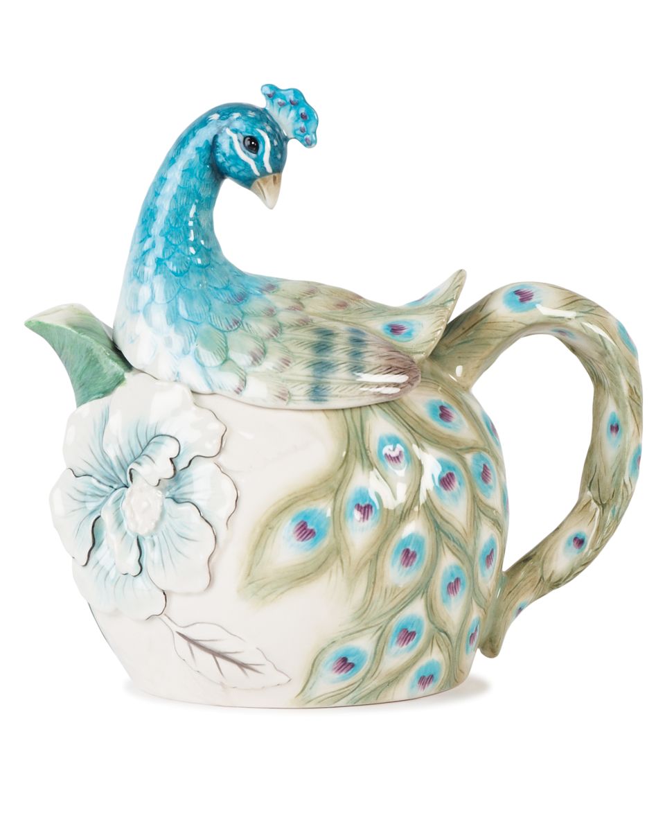 222 Fifth Dinnerware, Set of 4 Peacock Garden Latte Mugs