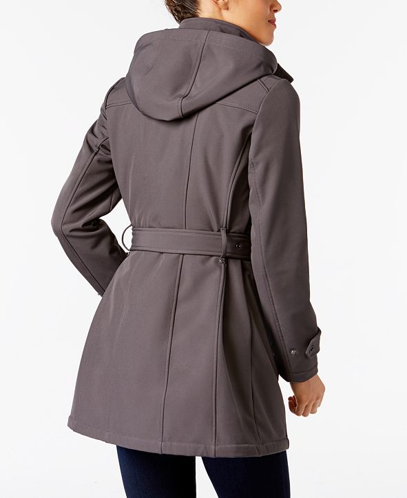 Michael Kors Hooded Softshell Raincoat & Reviews - Coats - Women - Macy's