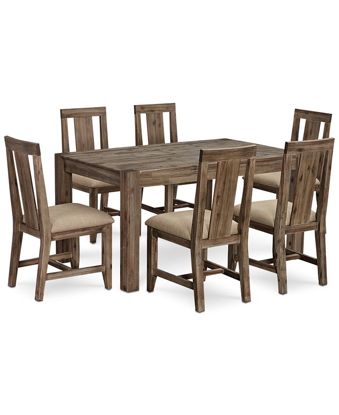 Furniture Canyon Small 7 Pc Dining Set 60 Dining Table 6 Side Chairs Created For Macy S Reviews Furniture Macy S