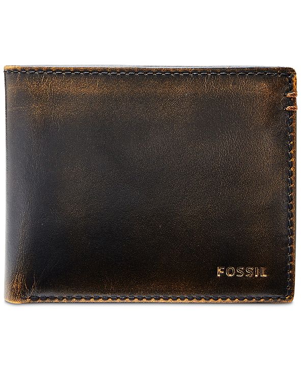 Fossil Men's Wade Bifold Leather Wallet & Reviews All Accessories