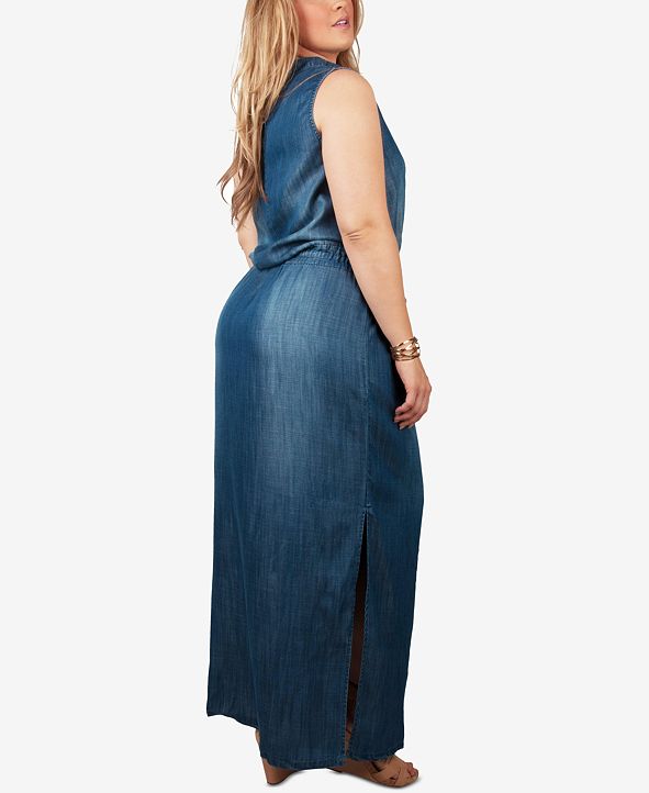 chambray maxi shirtdress